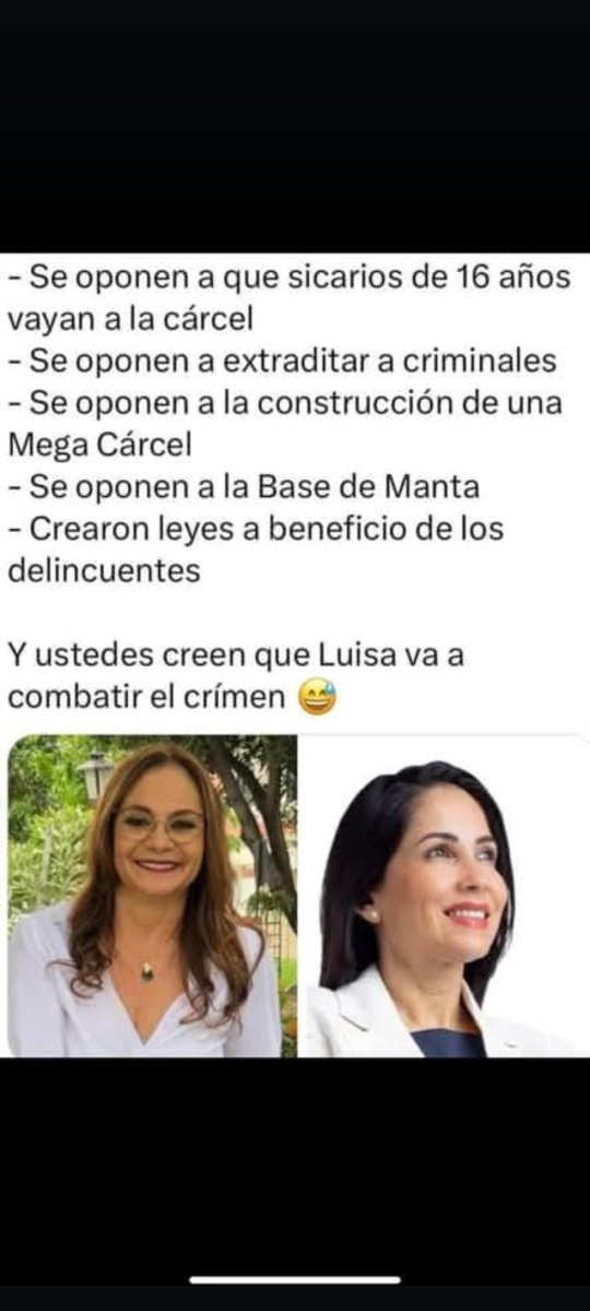 LUISA GONZÁLEZ 
LA CANDIDATA DEL NARCOTRÁFICO INTERNACIONAL Y DEL CRIMEN ORGANIZADO 
😎🇪🇨