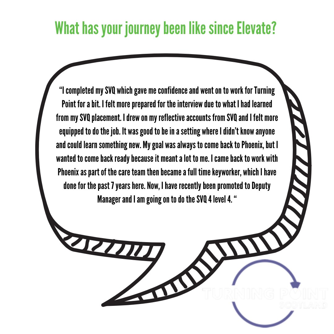 Celebrating the successes of our Elevate Graduates Past and Present! 💜 A huge thank you to Gordon Smith from @pheonixfutures for being willing to chat with us about his past experience with Elevate and where he is now 😊👏