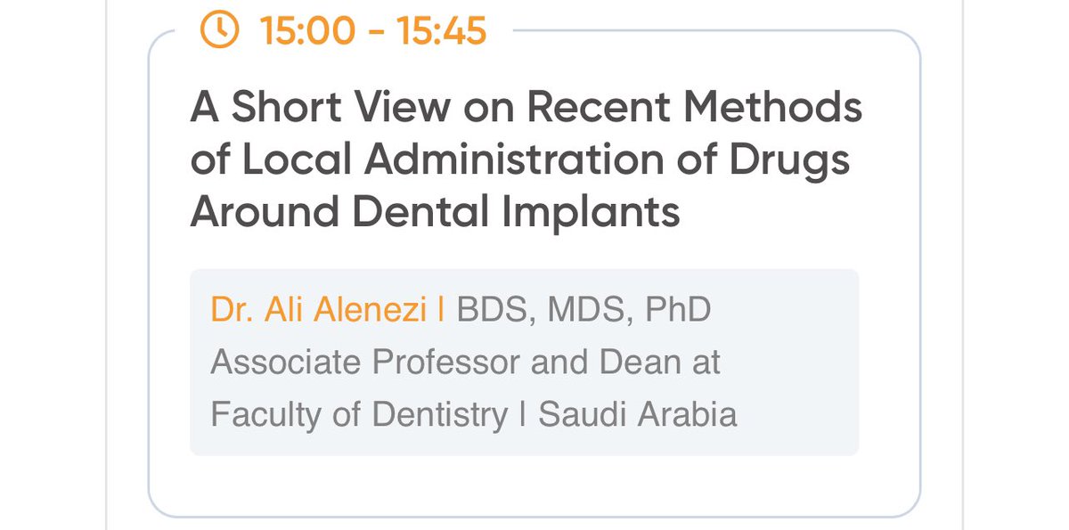 سعيد بالمشاركة هذا العام في مؤتمر الإمارات الدولي لطب الاسنان (إيدك) وتقديم محاضرة علمية
That discuss the most used techniques for implant coating or incorporating with drug agents to improve implant integration with bone