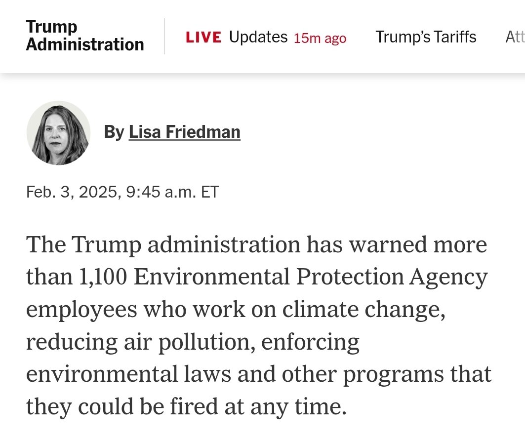 RyanMaue's tweet image. Oh my goodness, this is shocking news.  The E.P.A. tells more than 1,000 employees that they could be fired immediately.   

Their work on grappling/tackling climate change would be seriously imperiled.  😒