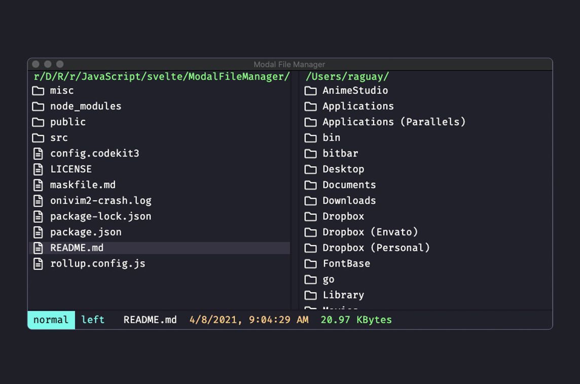 MadeWithSvelte's tweet photo. Modal File Manager is an open-source dual-pane file manager #madewithsvelte 📦️ - https://t.co/gZIEHsGZUV https://t.co/rgwKKKqju2