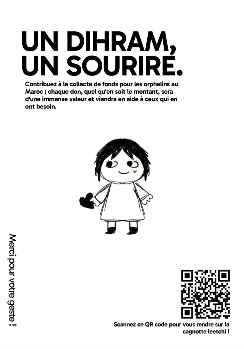 Chaque don peut avoir une immense valeur ! Merci pour ceux qui partagent ❤️
Merci d’aider ces deux étudiantes qui sont dans une école à l’aide sociale et à l’enfance à récolter des fonds pour des orphelins au Maroc 🫶🏼 Le lien: leetchi.com/fr/c/voyage-hu…