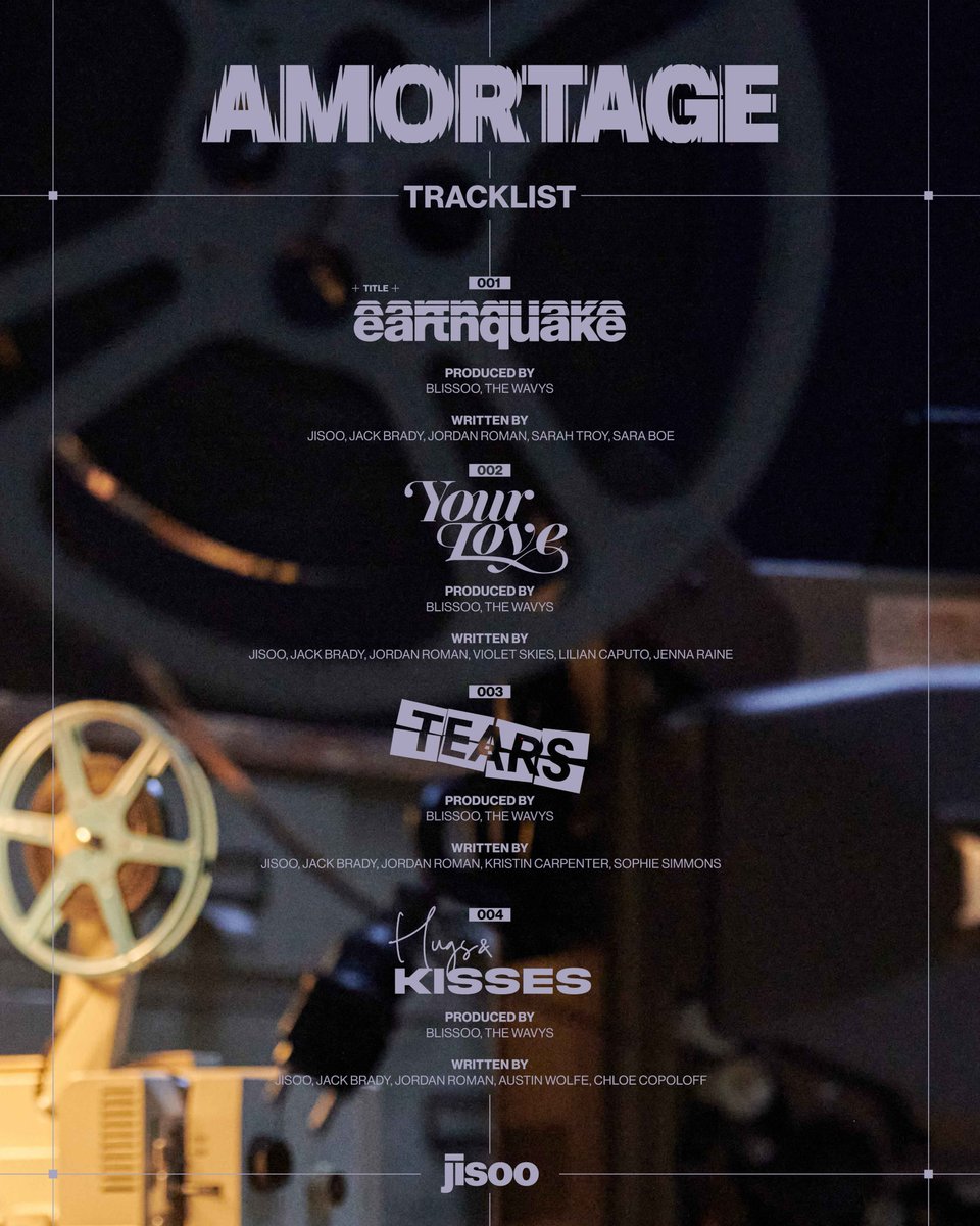 blackpinkbabo's tweet photo. JISOO SPOILED AMORTAGE! 4 EMOJIS FOR 4 SONGS AND EACH EMOJI REPRESENTS A SONG! SPOILER QUEEN, KIM JISOO 🥰🤍

1. earthquake 🫨
2. Your Love 🤔
3. TEARS 💧 
4. Hugs&amp;Kisses 💋 https://t.co/ISbjvcxzuV