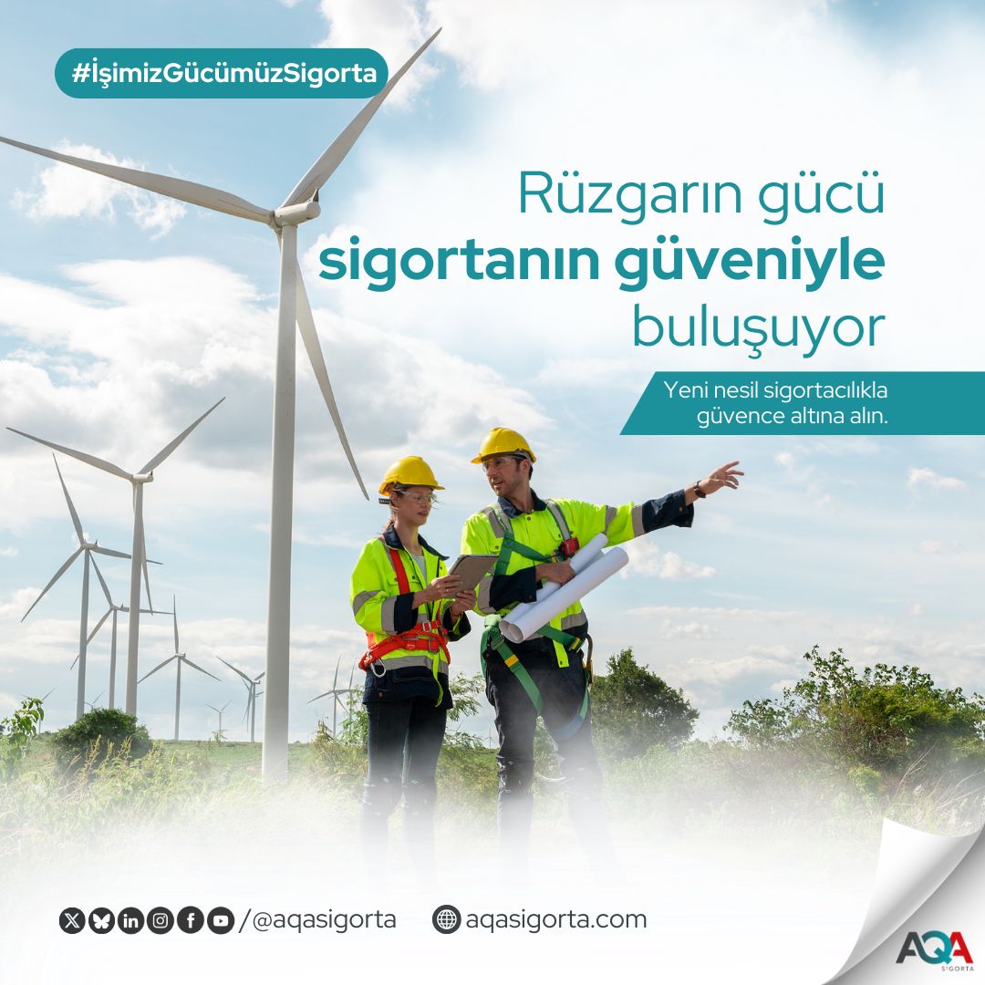 AQASigorta's tweet photo. Yeni nesil sigortacılık çözümlerimizle rüzgar enerjisi projelerinizi güvence altına alıyor, kesintisiz ve verimli bir yatırım süreci sağlıyoruz. Geleceğin enerjisini birlikte güvenle inşa edelim...

#İşimizGücümüzSigorta #AQASigorta #WeLoveWhatWeDo https://t.co/nTkr2vz7rD