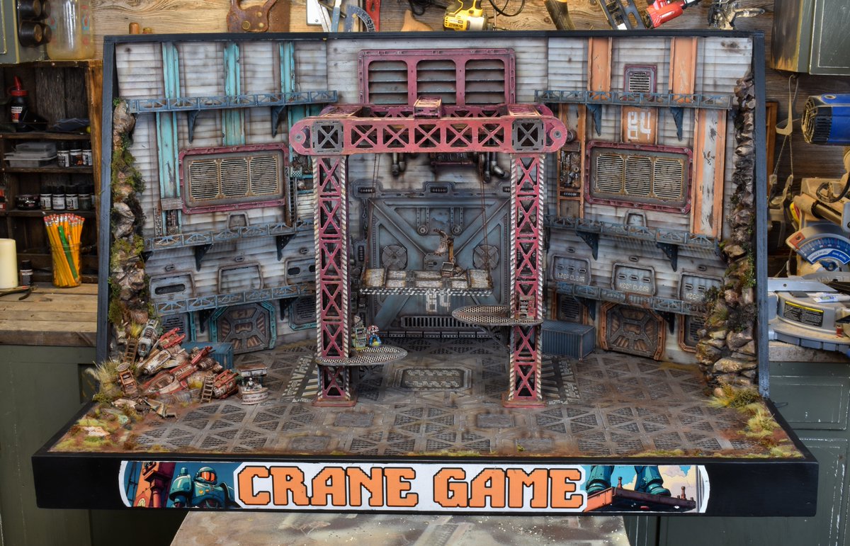 GMMStudios's tweet photo. New, from Blammo - it's Crane Game!

Now your favorite Chapters can vertically advance themselves toward bloodsport and fabulous prizes. Voted the best new way to be entertained while slowly conveying by Grotular Mechanics.  It's like Running Man, but standing!

Laser design by @IronheartArtisn. 3D print elements by @lootstudios_