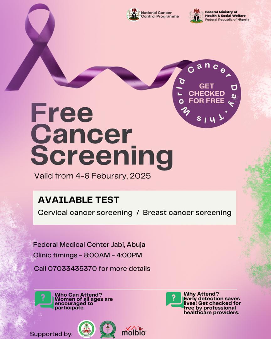 LabCoat Girl🔬🥼💉🩸 (@labcoatgiirl) on Twitter photo #AbujaTwitterCommunity Ladies, I told y’all, this year is all about affordability & accessibility! <a href="/FMCAbuja/">Federal Medical Centre, Abuja</a> is offering FREE Cervical&Breast Screening for women, so do a screening, then use that money for VACCINATION instead!
<a href="/thesanasi/">Iya Chukwudi</a> <a href="/OloriOfOloris/">Olori🍒</a> <a href="/healthertainer/">Dr Kelechi Okoro | Ebonyi Babe</a> <a href="/DrJohnAfam/">Sage of the Six Paths</a> #AbujaTwitterCommunity Ladies, I told y’all, this year is all about affordability & accessibility! <a href="/FMCAbuja/">Federal Medical Centre, Abuja</a> is offering FREE Cervical&Breast Screening for women, so do a screening, then use that money for VACCINATION instead!
<a href="/thesanasi/">Iya Chukwudi</a> <a href="/OloriOfOloris/">Olori🍒</a> <a href="/healthertainer/">Dr Kelechi Okoro | Ebonyi Babe</a> <a href="/DrJohnAfam/">Sage of the Six Paths</a>