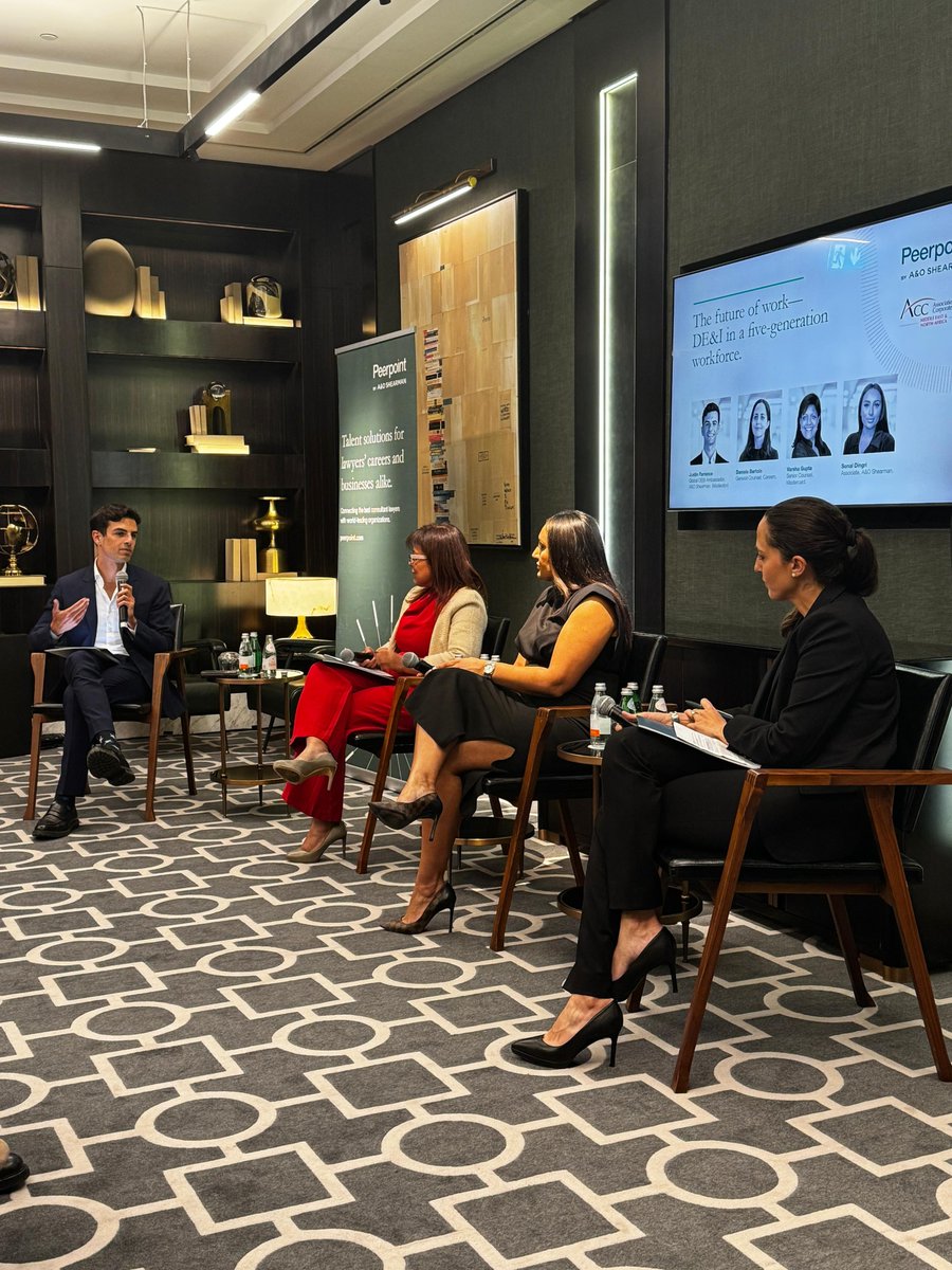 Last week, our UAE team hosted a panel on 'The future of work - DE&amp;I in a five-generation workforce,' with ACC MENA. Our panellists shared insights on leveraging diverse age groups. Fantastic work from everyone involved in amplifying this important topic!