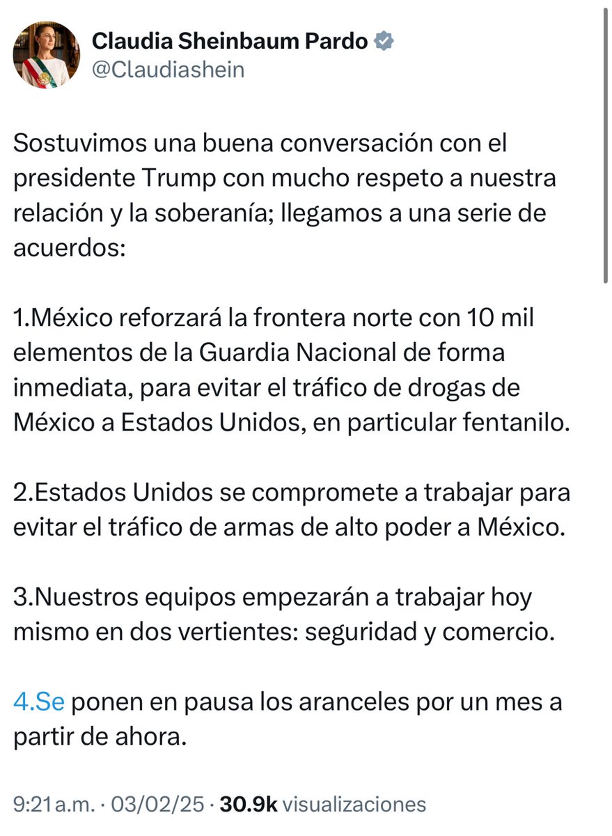 Hans2412's tweet photo. #ÚltimoMomento 

Resultado de la llamada entre nuestra PresidentA @Claudiashein y el presidente estadounidense @realDonaldTrump https://t.co/DHX0crcraS