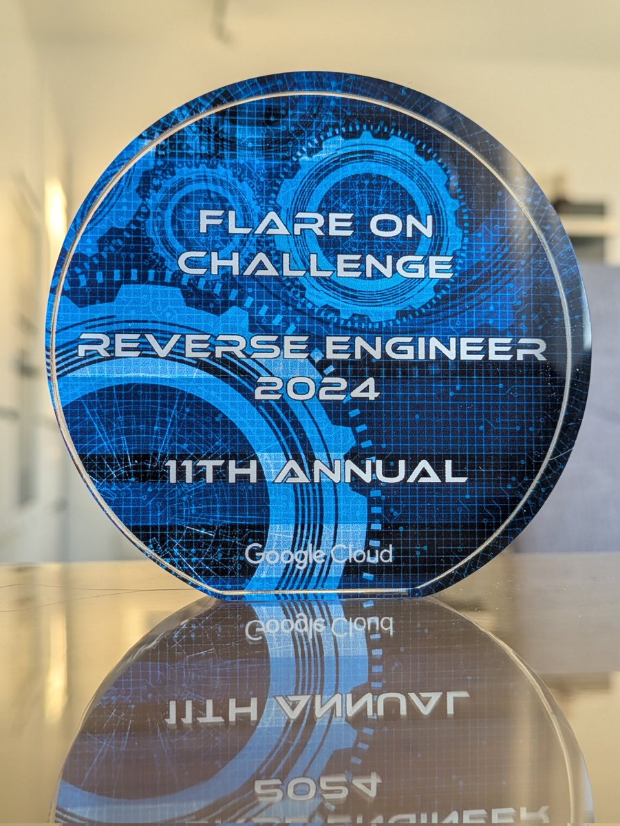 Thanks for the trophy <a href="/Mandiant/">Mandiant (part of Google Cloud)</a>
#flareon11