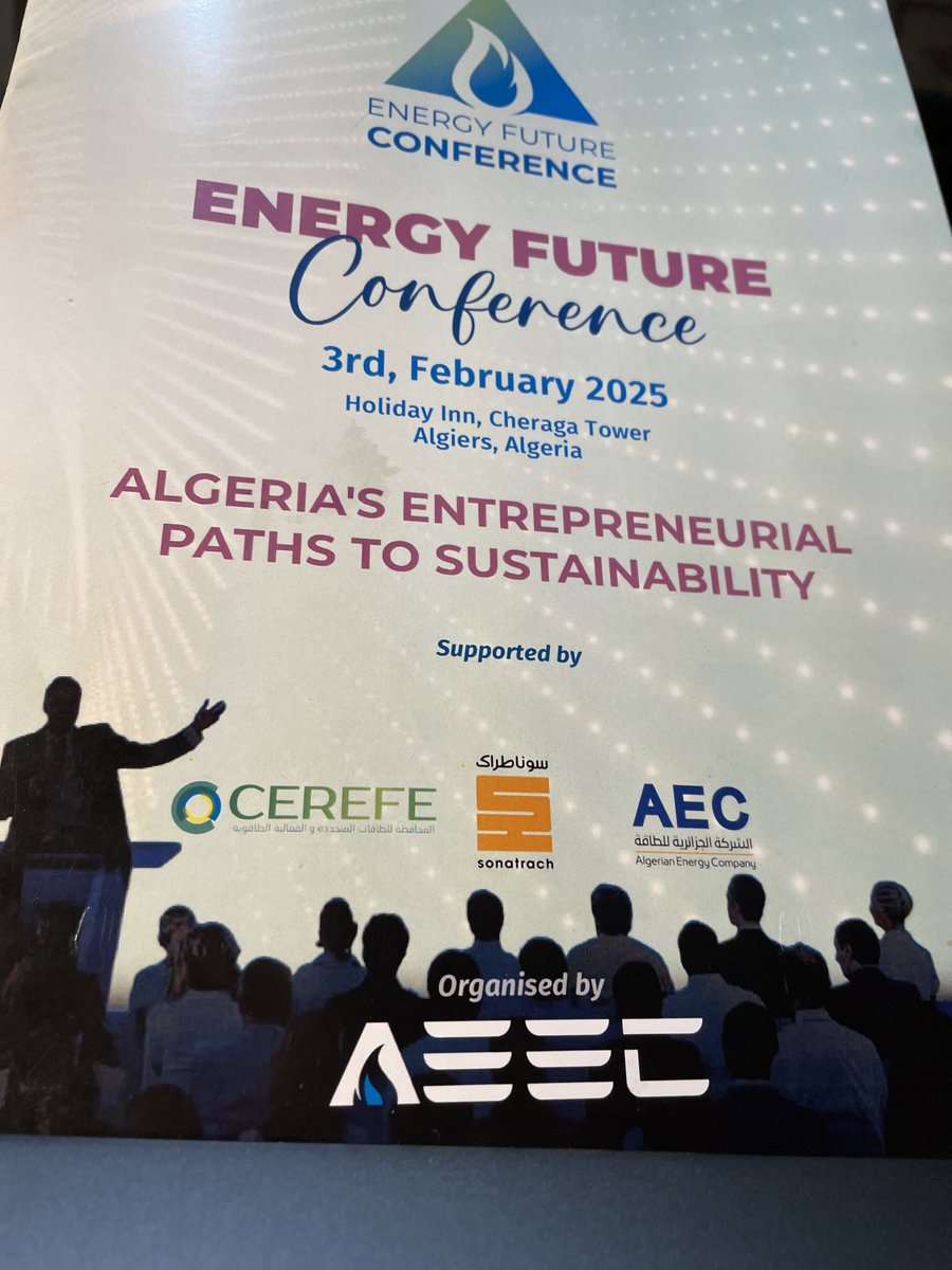 MusMEKIDECHE's tweet photo. I had the privilege to give a speech about Preliminary Remarks during Opening Ceremony for Energy Future Conference held on third february 2025 (Algiers). High level and international standard exploring two topics: Green hydrogen and decarbonisation. Good move https://t.co/PN9lEfH35P