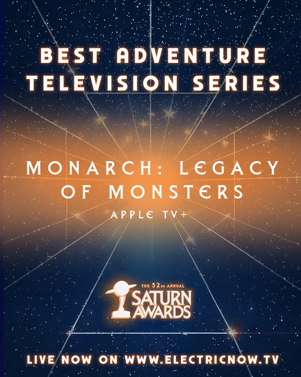 Action-packed and award-winning -  #MonarchLegacyofMonsters takes home Best Action/Adventure Television Series at the #SaturnAwards!