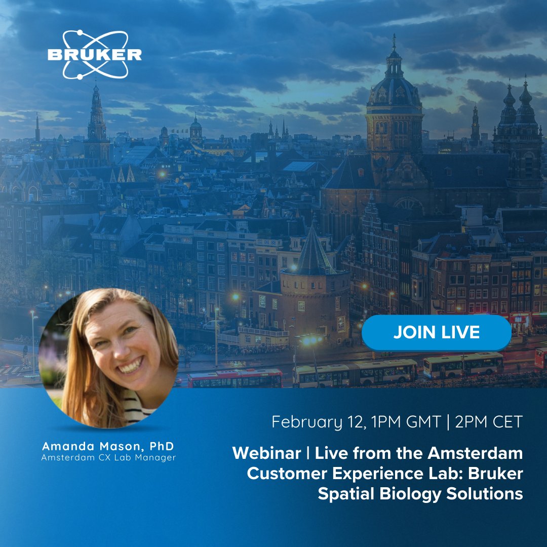 brukerspatial's tweet photo. 🗓️ Save the date for February 12th! Join the latest edition of our Live from the Customer Experience Lab series to hear about the complete Bruker Spatial Biology portfolio.

Register Now!
👉https://t.co/3zEUKwrJmO

#SpatialBiology #GeneExpression #CustomerExperienceLab https://t.co/Wc2sY4m42q
