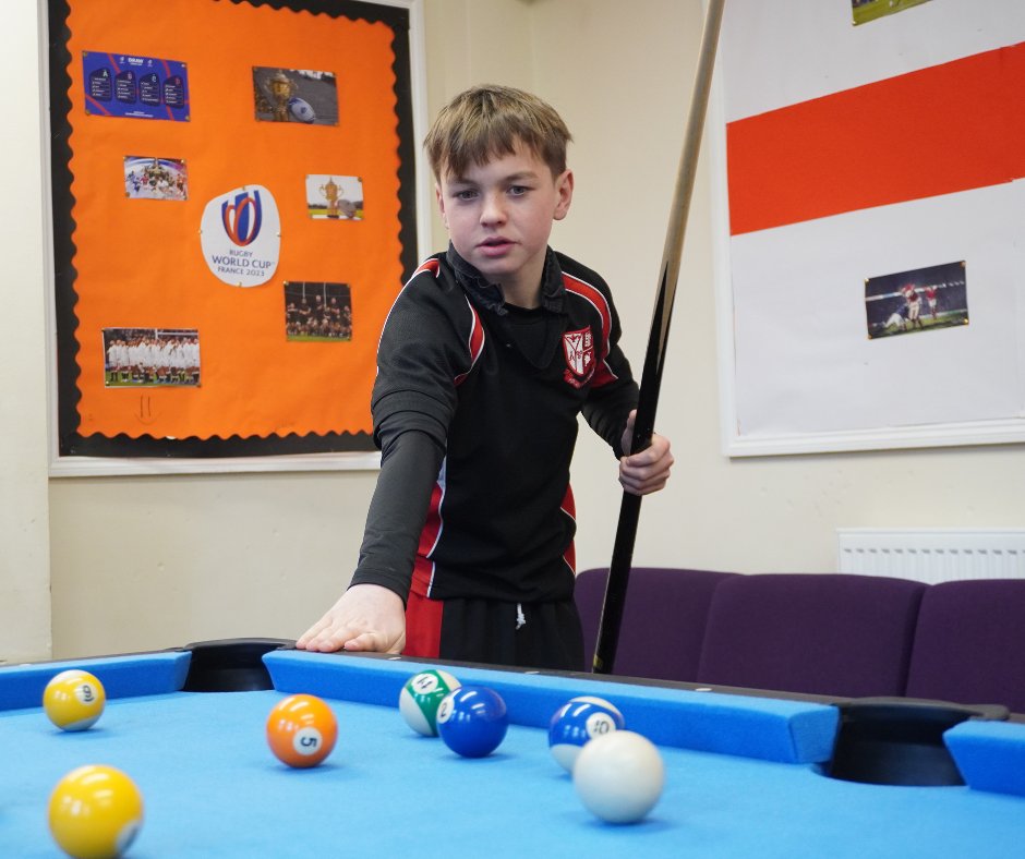 newlandhouse's tweet photo. So far this term, the new pool table in the Senior Prep common room has been a big hit! There's now a pool club too where Mr Gilbart-Smith enthusiastically passes on his top tips   #newlandhouse #seniorprep #pooltable https://t.co/mNxmzEfazD