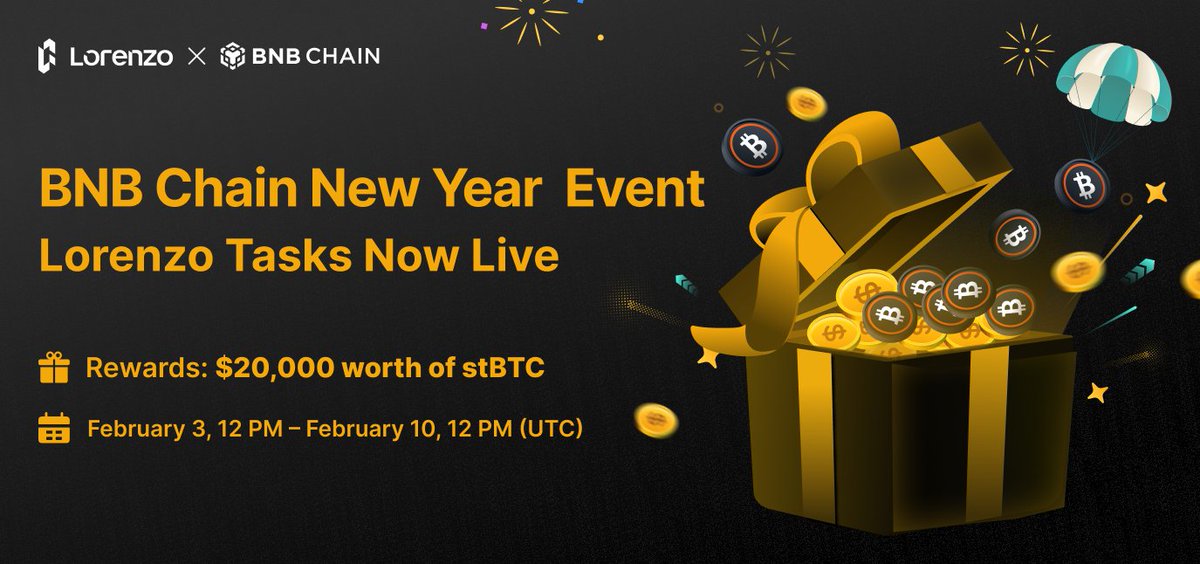 🎉 BNB Chain New Year Event Week 2 — Tasks LIVE! 🚨

Exciting news! Complete tasks to earn rewards worth $20,000 in stBTC as part of the $300,000+ TOTAL REWARDS POOL! 🔥

🔗Join Now ➡️ dappbay.bnbchain.org/campaign/bnb-c…

How to Participate ⤵️
1️⃣ Stake at least 0.0001 BTCB to earn stBTC: