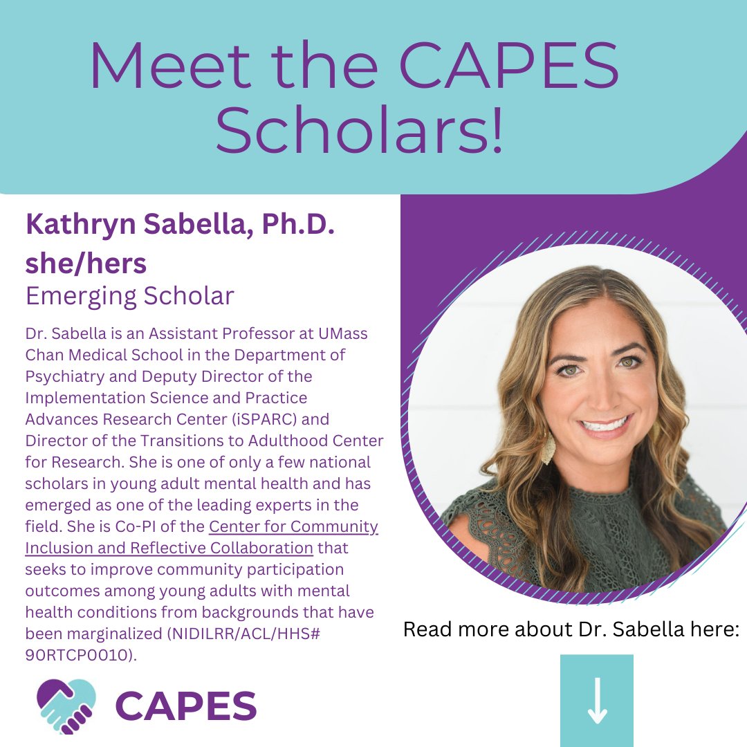 TransitionsACR at UMass Chan Medical School (@transitionsacr) on Twitter photo #ShoutOut to our director Kathryn Sabella for being named a <a href="/CAPESuicidePrev/">CAPES Suicide Prevention</a> Emerging Scholar. #ShoutOut to our director Kathryn Sabella for being named a <a href="/CAPESuicidePrev/">CAPES Suicide Prevention</a> Emerging Scholar.