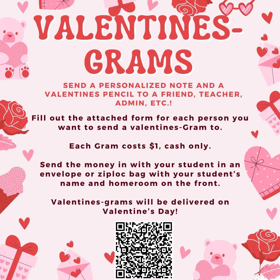 Help our Student Council raise money to go to Columbia! Valentines-Grams are on sale NOW! 🌹😻🤗