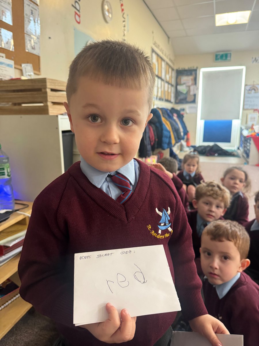 St_Andrew_Apost's tweet photo. Our ‘Secret Codes’ have been popular in Reception and are definitely inspiring us to read and write! ✍️🔐🌟🙌🏼 #SuccessfulSATA #SuccessfulReadingandWriting #SuccessfulEYFS https://t.co/vM5vS3web6