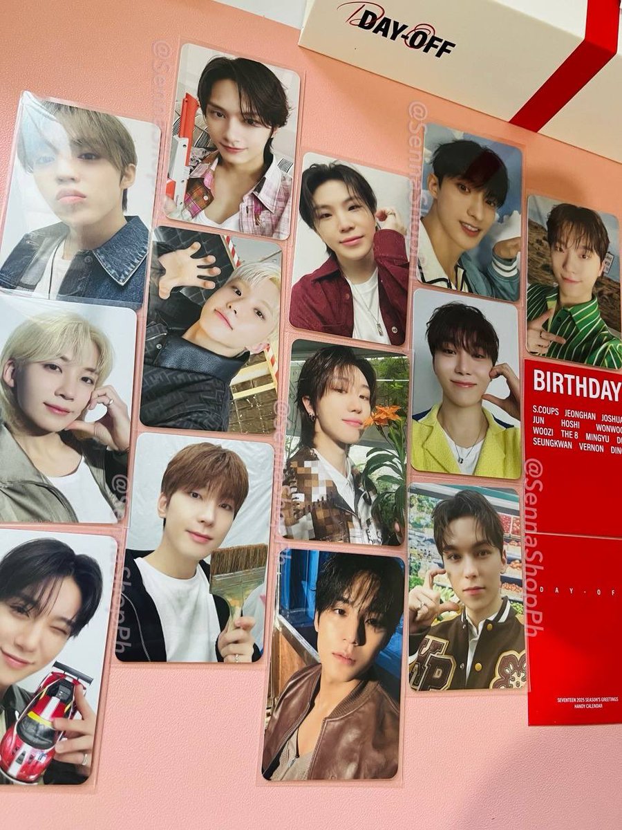 SennaShopPh's tweet photo. WTS/LFB

#SennaShopOnhandBentables

SEVENTEEN 2025 Season’s Greetings  “Day-Off”

Photocard + Mem Sticker + Handy Calendar 

Php180 EACH

▪️A+B Set
▪️B&amp;C can tingi

A. SC / JH / MG
B. WZ / SK / VN / DN
C. JS / JN / MH / DK

Fell free to join our GC on TG
https://t.co/r9qbFYf0Is https://t.co/r0ahLMheFq