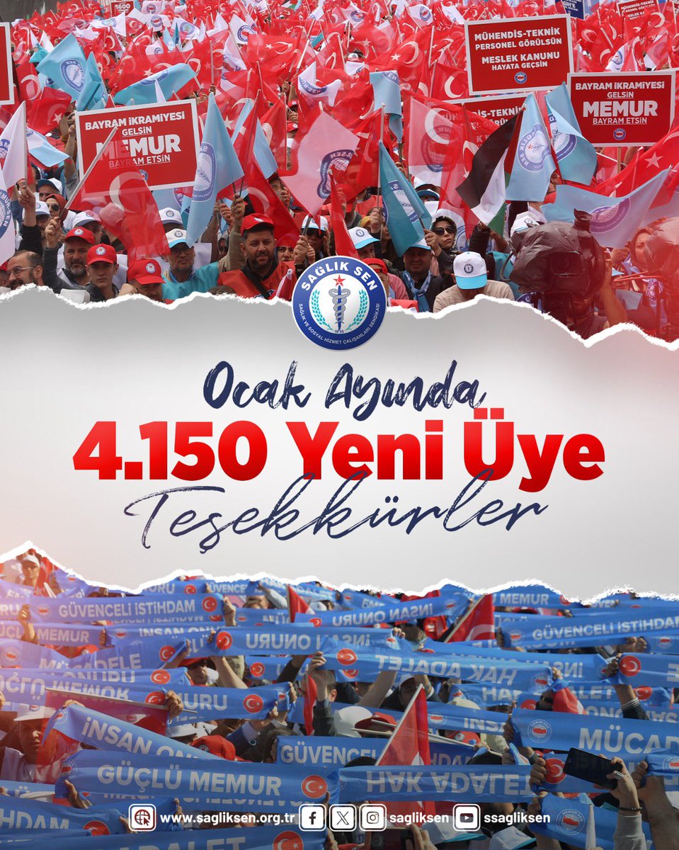 Ocak ayında aramıza katılarak gücümüze güç katan 4150 yeni üyemize hoş geldiniz diyorum. 

Sağlık-Sen’in kararlı yürüyüşüne omuz veren; genel merkez yönetim kurulumuza, şube başkanlarımıza, şube yönetim kurulu üyelerimize, kadın kollarımıza, gençlik kollarımıza, temsilcilerimize