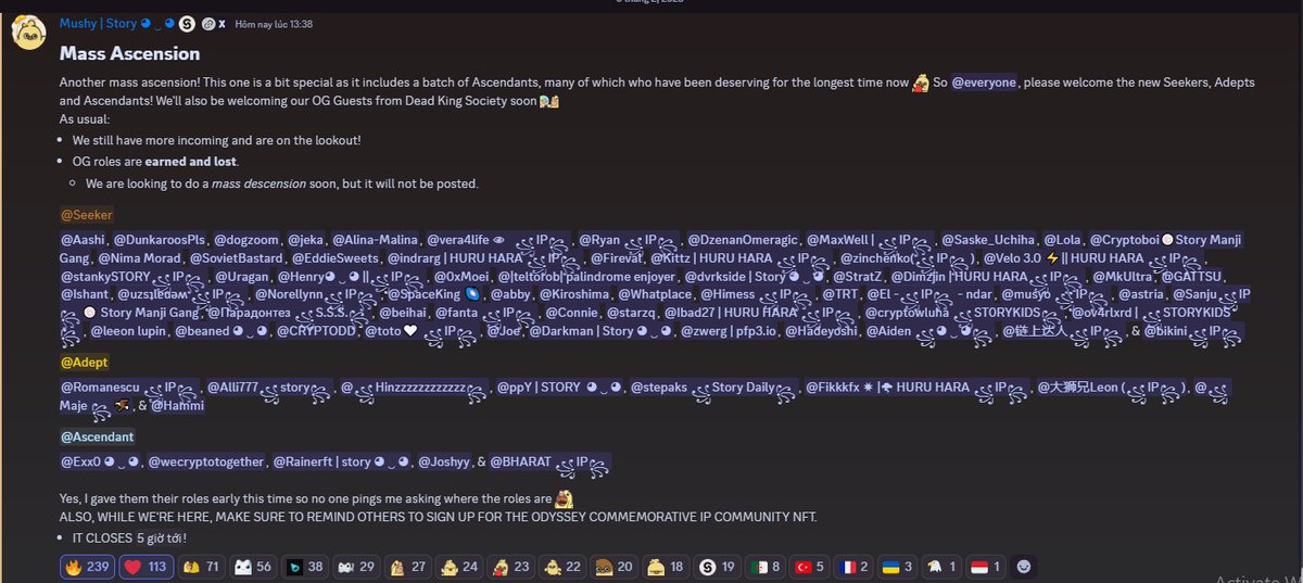 hieu06730313's tweet photo. Welcome new OG and congrats @Exx00nes @rainerft_ @Edward__Park @Joshyysmartt @BharatWormie with the highest OG role

You all deserve what you contribute, I'm proud to be in the Story community with you.

I would like to send special wishes to @Hinz5522 you really tried your best to get ahead, congratulations bro

We are one big family for one big vision 2025
2025 is year of @StoryProtocol 

IP is unstoppable
IP is indispensable
