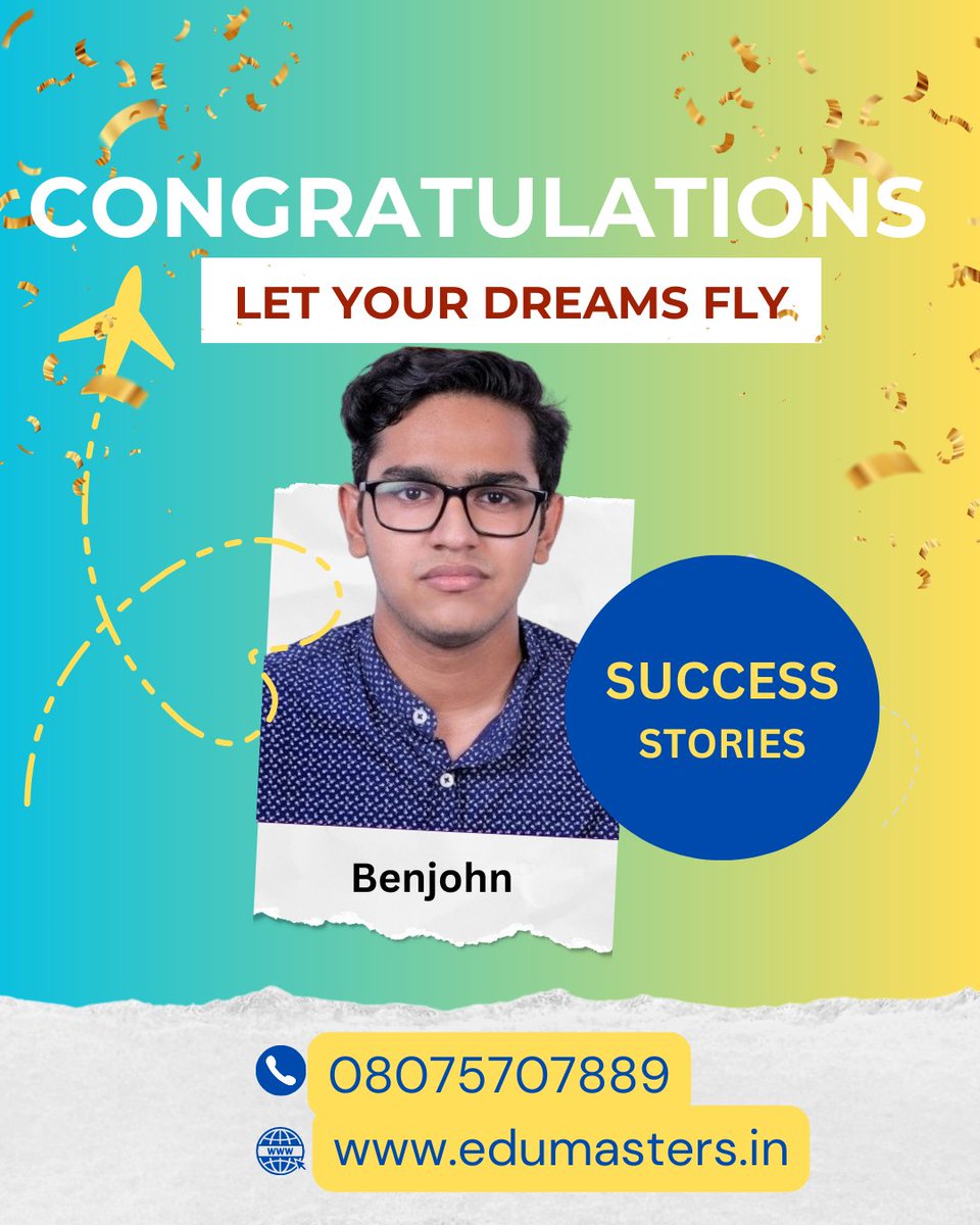 edumastersinfo's tweet photo. Kudos on starting your study abroad adventure with Edu Masters! 🌍🎓 This is just the start of a bright future. Keep reaching for the stars! ✈️✨ #studyabroad #successstory #dreambig #edumasters https://t.co/XPDwjFp1qH