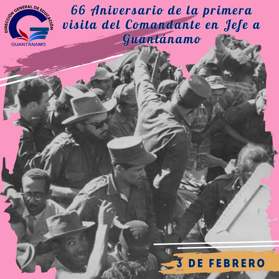 Hoy 3 de Febrero se cumplen 66 años de la primera visita del Comandante en jefe #FidelCastro a #Guantánamo 
#FidelPorSiempre