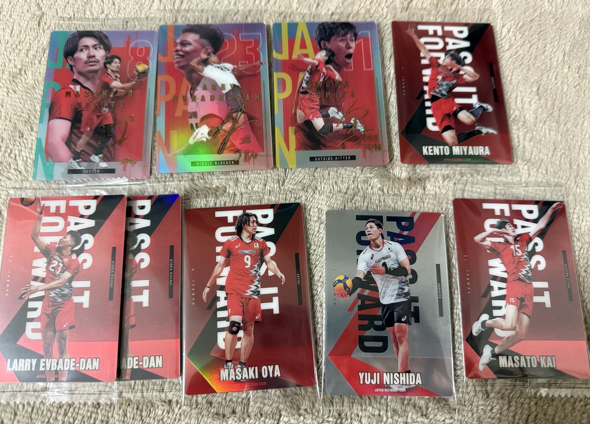 yukitty5382's tweet photo. 【交換】
男子バレー日本代表 男子バレーボール 
ツインウエハース カード トレカ(敬称略)

譲
R:関田、ラリー、冨田
N:宮浦、ラリー✖️2、大谷、西田、甲斐

求
R:髙橋健太郎

郵送にて交換希望
気軽にお声掛けください https://t.co/TlpDVOtWF9
