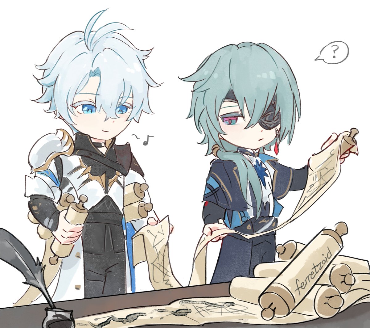 ferretzoid's tweet image. Anaxa&apos;s scrolls

#Anaxa #Phainon  #HonkaiStarRail #ファイノン #アナイクス