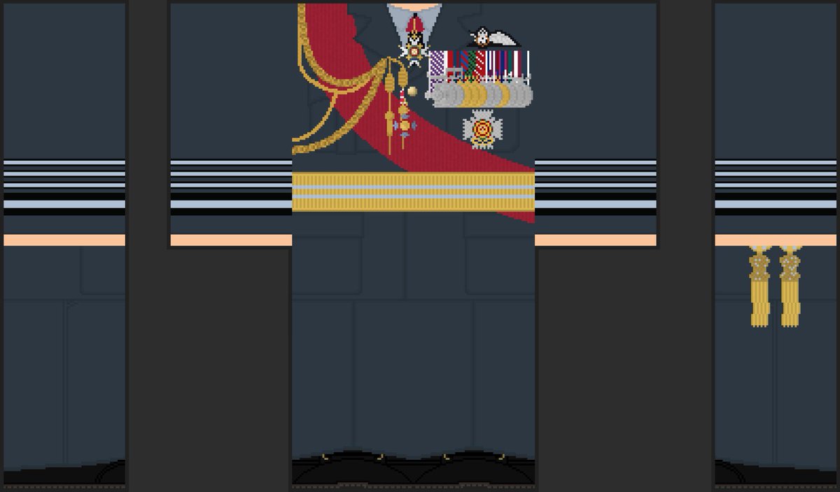 Here is the uniform worn by Air Chief Marshal (Ret'd) David Mountbatten GCB, CBE, DFC.

His honours include the Knight of the Most Honourable Order of the Bath, Commander of the Most Excellent Order of the British Empire, and the Distinguished Flying Cross, one of five recipients