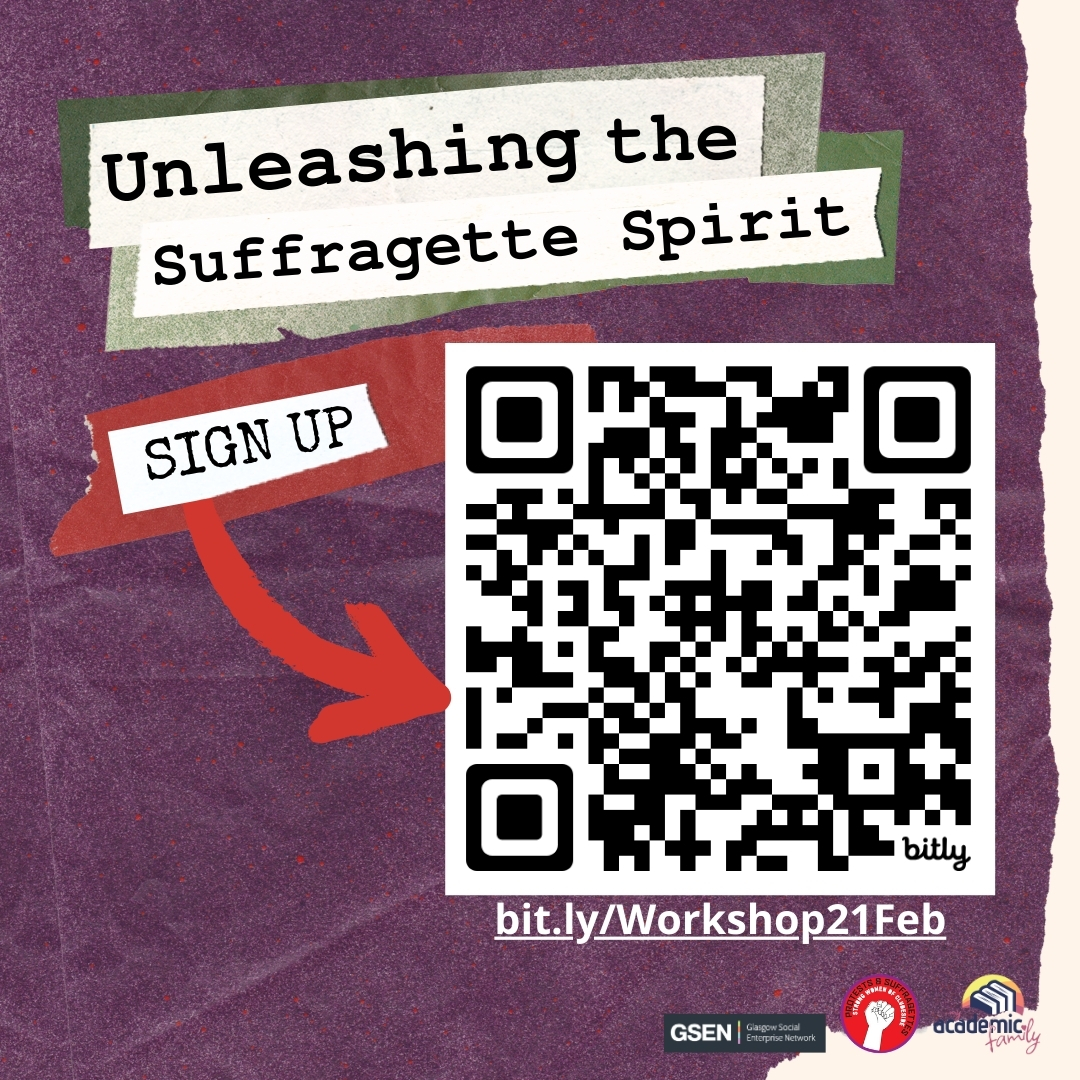 📣We're excited to announce this upcoming WORKSHOP on #Women's Empowerment <a href="/UofGlasgow/">University of Glasgow</a> w/<a href="/MyAcademicFam/">My Academic Family, CIC</a>

Unleashing the Suffragette Spirit
📆Fri 21 Feb ⏰11am-1pm📍UofG
🥘 FREE, Lunch included
👉Open to ALL UofG #students
🎟&amp; deets bit.ly/Workshop21Feb

🙏🏾 pls RT #womeninSTEM