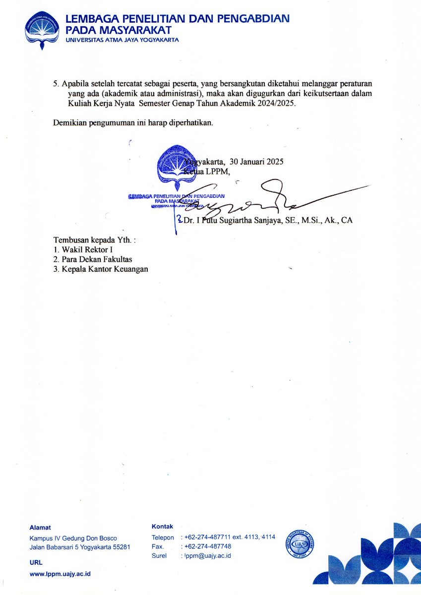 kuliah_fbeuajy's tweet image. #PENGUMUMAN