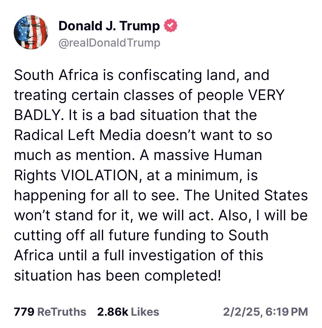 Follow South Africans,message from Donald trump 
#trump #ndlozi #GRAMMYs #BBMzansi