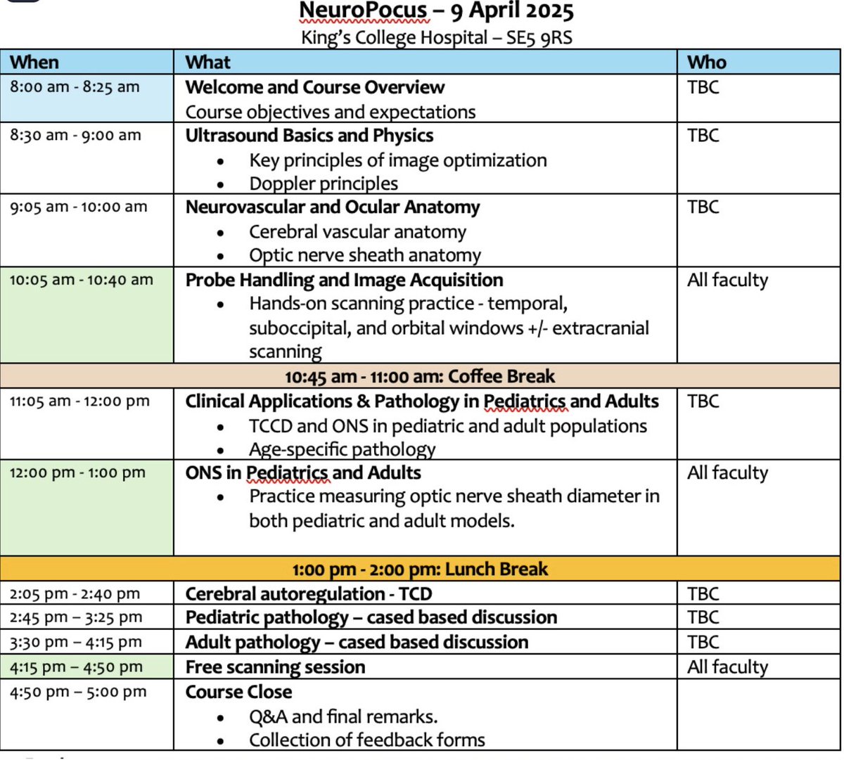 bogdana (@bogster77) on Twitter photo Weāre launching the NeuroPOCUS Novice Course on April 9, 2025, at Kingās College Hospital! šÆ
š¹ Hands-on training
š¹ Adult &pediatric applications
š
Register by March 1, 2025!
š© NeuroPocus@outlook.com
Spread the word & join us! š #NeuroPOCUS #POCUS #CriticalCare #Ultrasound Weāre launching the NeuroPOCUS Novice Course on April 9, 2025, at Kingās College Hospital! šÆ
š¹ Hands-on training
š¹ Adult &pediatric applications
š
Register by March 1, 2025!
š© NeuroPocus@outlook.com
Spread the word & join us! š #NeuroPOCUS #POCUS #CriticalCare #Ultrasound