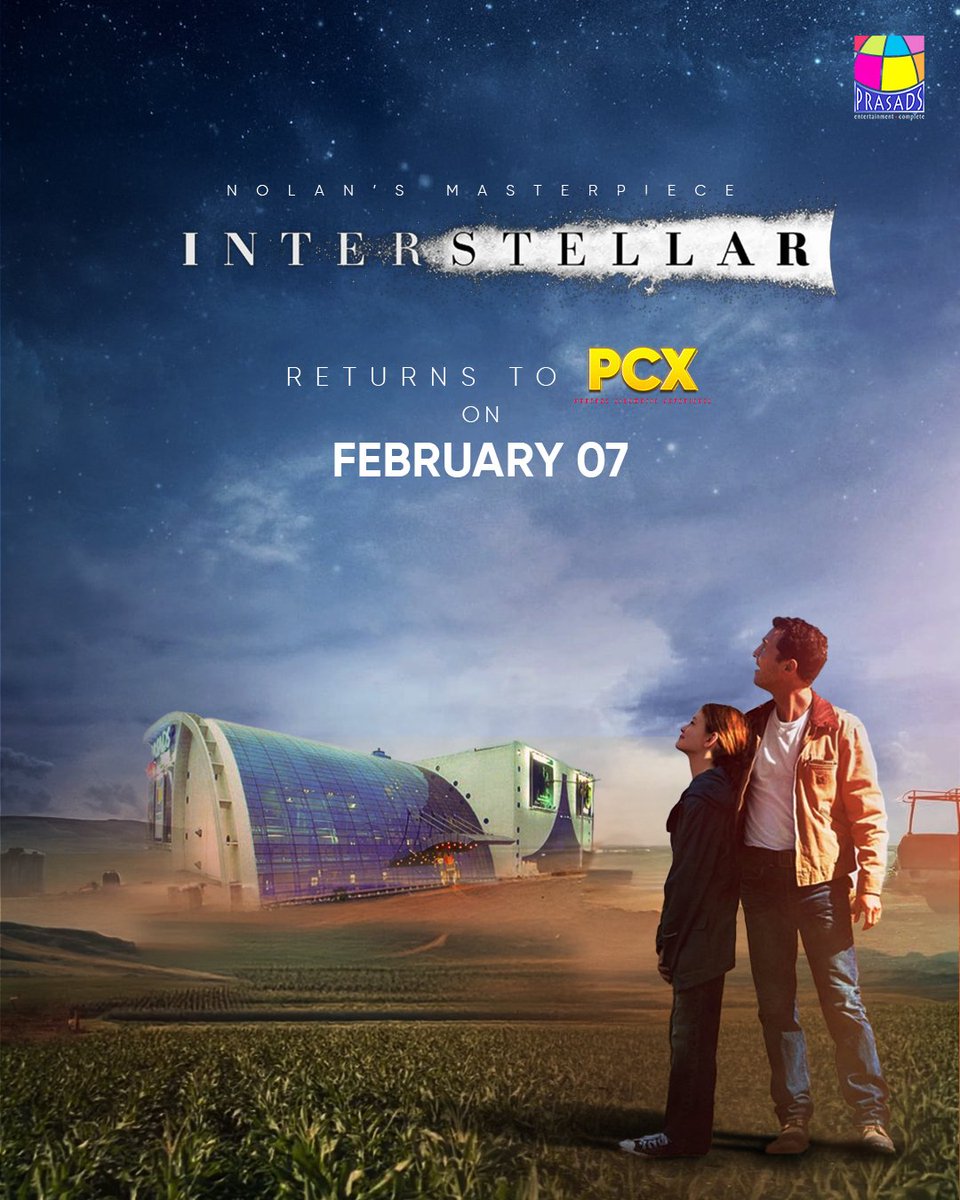 PrasadsCinemas's tweet photo. Feel the gravity of this masterpiece ๐ฅ
Interstellar takes off on 7th February at #PrasadsMultiplex
๐๏ธ Book your tickets now!
#prasadsmultiplex #interstellar #pcx #interstellarmovie #christophernolan #annehathaway #mathewmcconaughey
#booktickets #masterpiece #cinema #englishmovies #rerelease #spacetravel #timetravel #nasa #spacestation #theatrical #moviebuff #Hyderabad