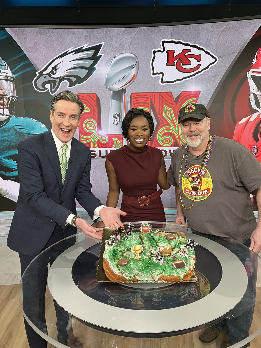 Jim Donovan (@jimdonovancbs3) on Twitter photo I’d like to give a shout out to chef Bill Beck of <a href="/BecksCajunCafe/">Beck's Cajun Cafe</a> for joining us in the studio this morning to showcase his <a href="/Eagles/">Philadelphia Eagles</a> inspired King Cake! #SuperBowlLIX #NewOrleans I’d like to give a shout out to chef Bill Beck of <a href="/BecksCajunCafe/">Beck's Cajun Cafe</a> for joining us in the studio this morning to showcase his <a href="/Eagles/">Philadelphia Eagles</a> inspired King Cake! #SuperBowlLIX #NewOrleans