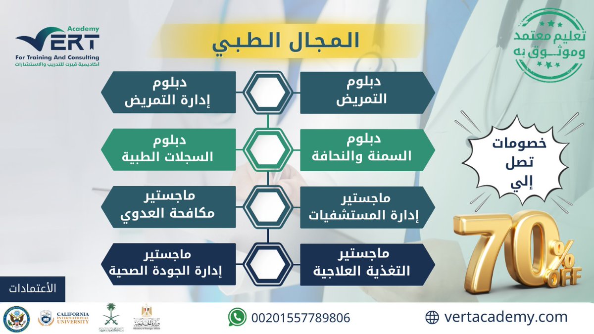 🎉 خصومات ناااااارية🎓🔥
💼 احصل على خصم حتى 50% على الدبلومات والماجستير!
🚀 مستقبل أفضل يبدأ هنا! 
للتسجيل 📋👈(bit.ly/3QuVnf5)
واتساب مباشر📲(bit.ly/3U89DPC)
#تعليم #موسم_الرياض  #الرياض