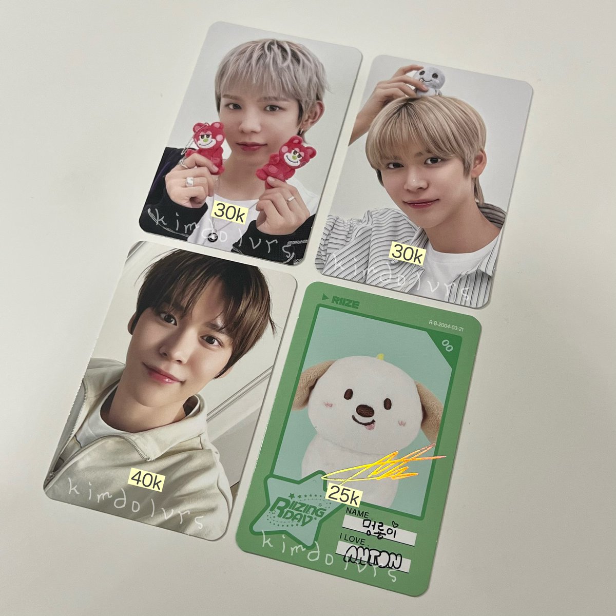 kimdolvrs's tweet photo. ꒰ wts ꒱
⤷ riize trading card photocard

🛝 — 100% official ( nego allowed >_< )
📧 — good condition
🛋️ — based in jakarta
🛁 — for more info boleh langsung dm

# want to sell pc shotaro sungchan eunseok anton riizing day valentine’s dayze ina https://t.co/bEdMvLxOpe