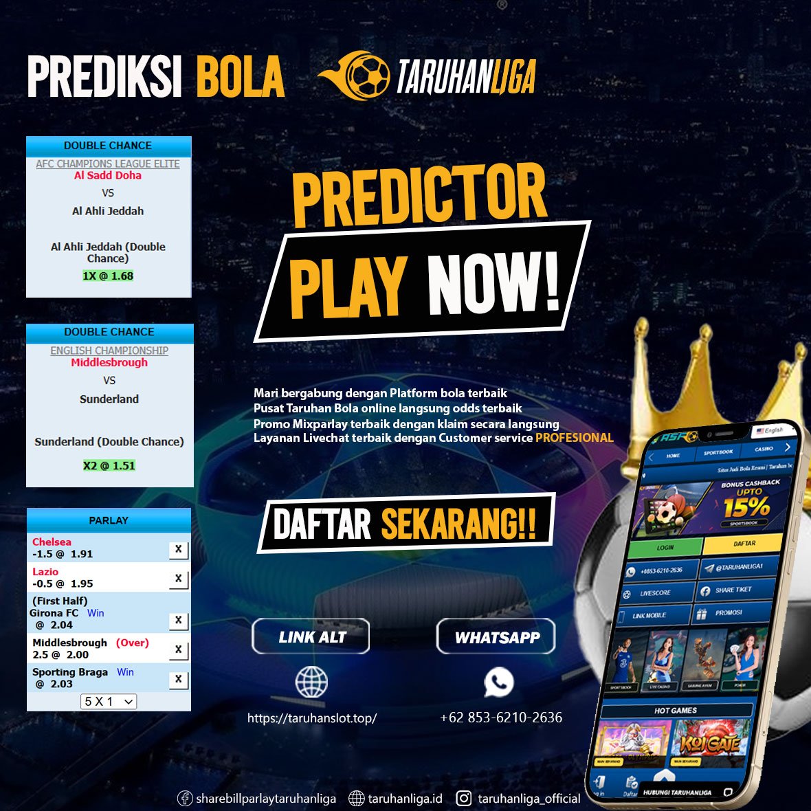 Buat kalian yang mau prediksi bola setiap hari bisa hubungi wa : +62 853-6210-2636
#missdv #viralvideo #fypシ