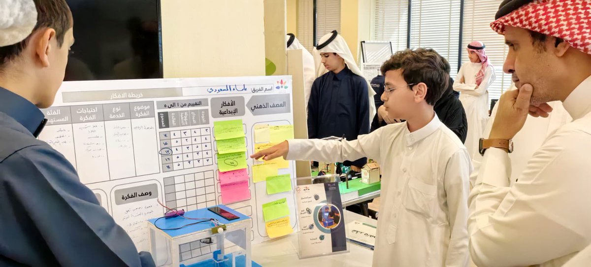 عندما تفكر في مشكلة وتصنع حل بالخطوات العلمية ويتم اختيار مشروعك على مستوى تعليم جدة من بين ١٢٥ مشروع مشارك ،
هنا الانجاز 😍
شعور النجاح والفوز وسعادة الطالب بالمنجز مايشاهده ويشعر به عدا المعلم المشرف عليه ،

شكرًا لحاضنة المستقبل ( المركز العلمي بجدة ) على برنامج #تحدي_STEAM