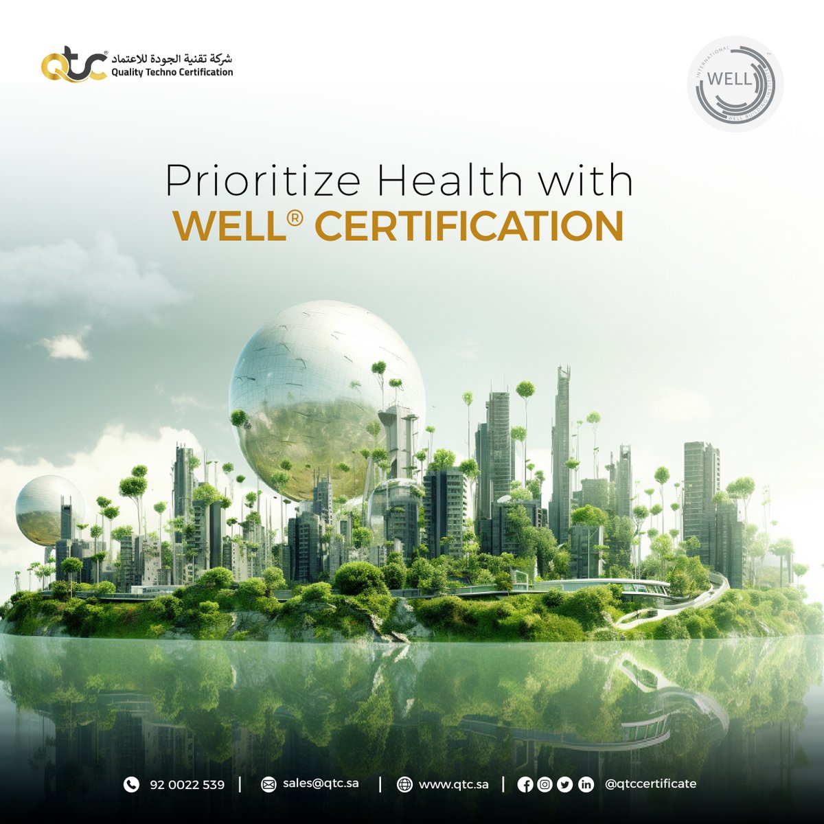 qtcsaudiarabia's tweet photo. 🌢🌢 **Prioritize #Health with WELL® #Certification**
Your #spaces should enhance well-being! #QTC’s WELL® services help you design and certify #environments that prioritize the #physical and #mental #health of occupants.
🏡 🏡Healthier spaces, happier lives.
#WELLBuilding https://t.co/JeM4hjMEoX