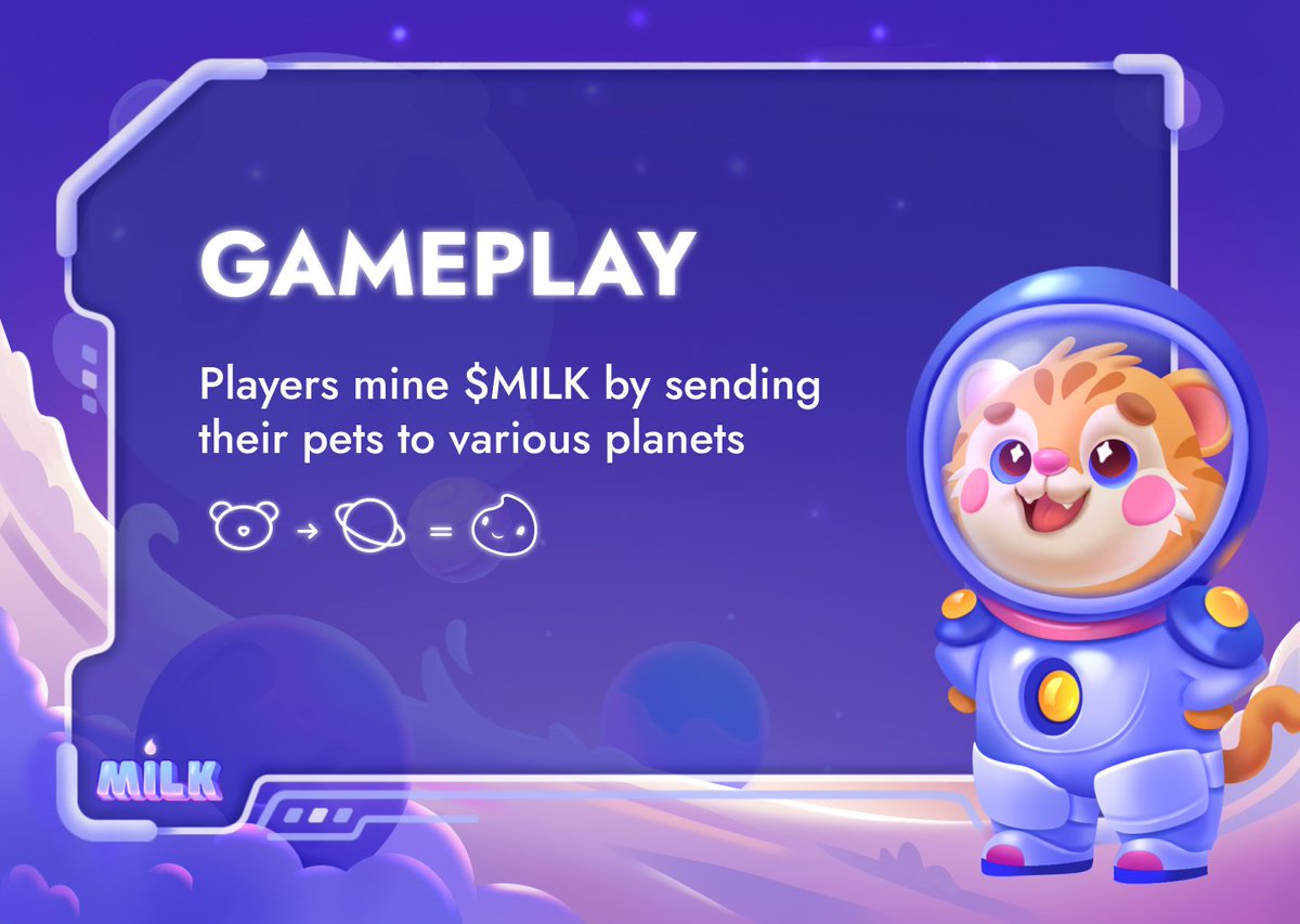 milkdotfun's tweet photo. 🎮 Gameplay in 10 words: Send pets on expeditions, mine $MILK, and build onchain knowledge

Details: https://t.co/ofZnsRpud7 https://t.co/Ddix0VP2tB
