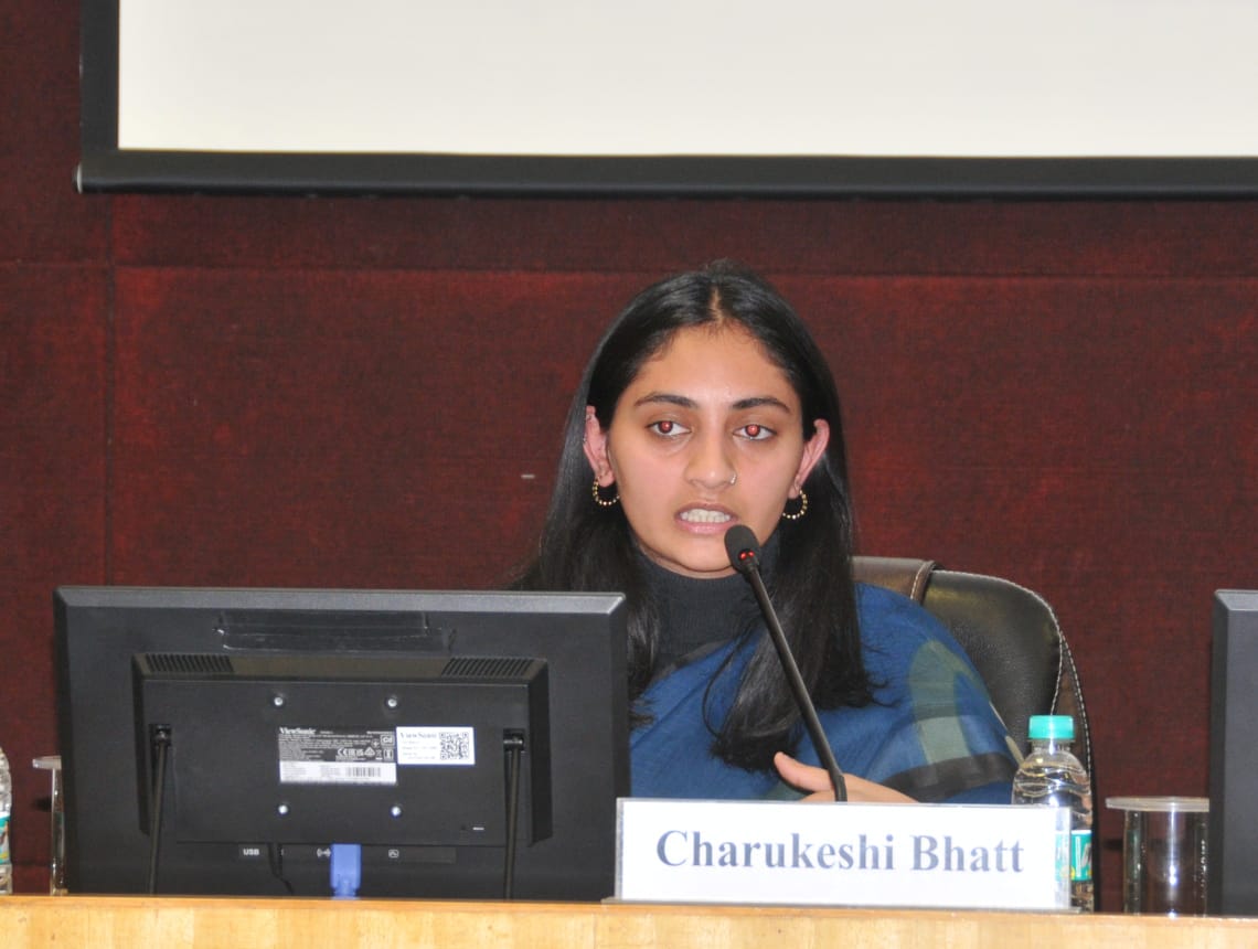 CarnegieIndia's tweet photo. @CharukeshiB, research assistant at @CarnegieIndia, participated in the seminar on India's Approach to AI in the Military Domain and Emerging Technologies in Lethal Autonomous Weapon Systems, jointly hosted by @MEAIndia & @DefenceMinIndia from Jan 28-30 at @IDSAIndia.
