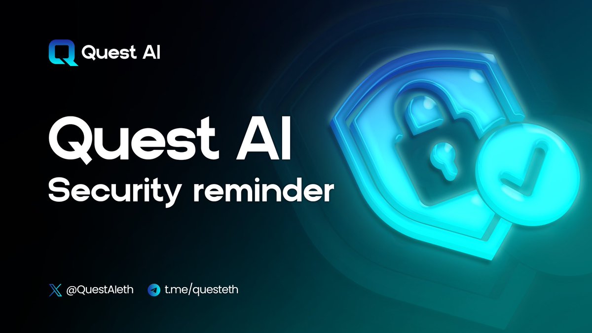 Stay Safe with Quest AI🔹

We want to make sure that our community remains safe and secure. Recently, we've noticed some fake Telegram accounts and individuals pretending to be part of the Quest AI team. Please be vigilant! 👀

Important Reminders:
- Our team will never DM you
