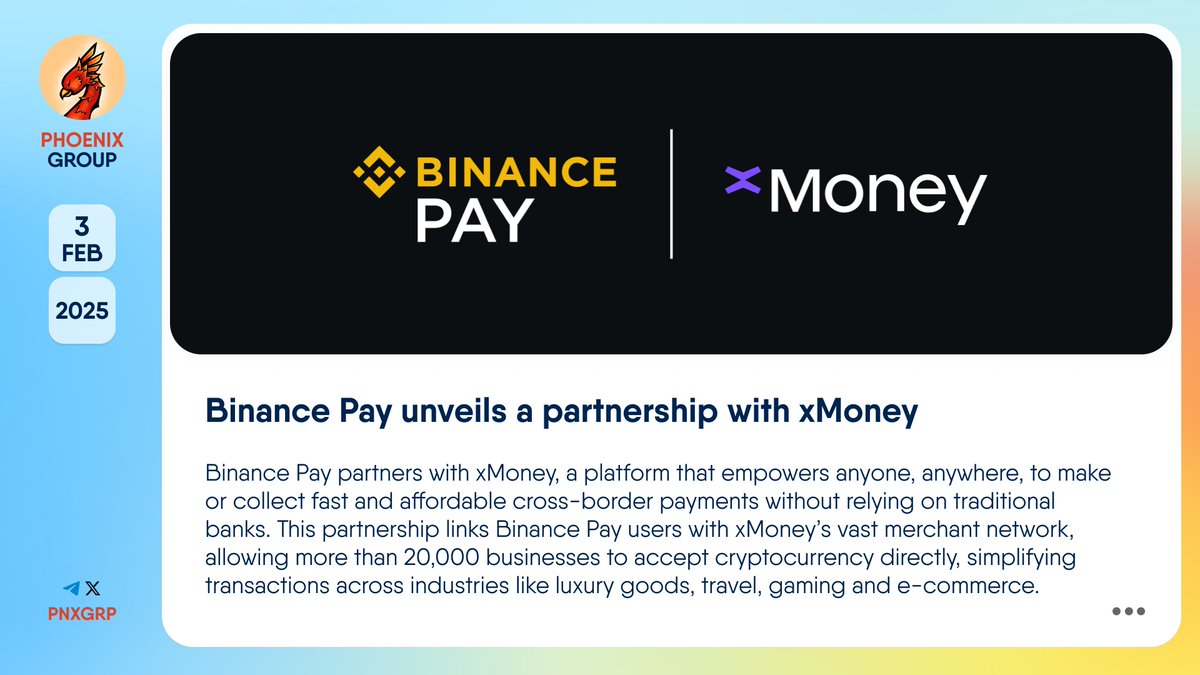 🔥 @Binance Pay unveils a partnership with @xMoney_com #BinancePay partners  with #xMoney, a platform that empowers anyone, anywhere, to make or collect  fast and affordable cross-border payments without relying on traditional  banks.