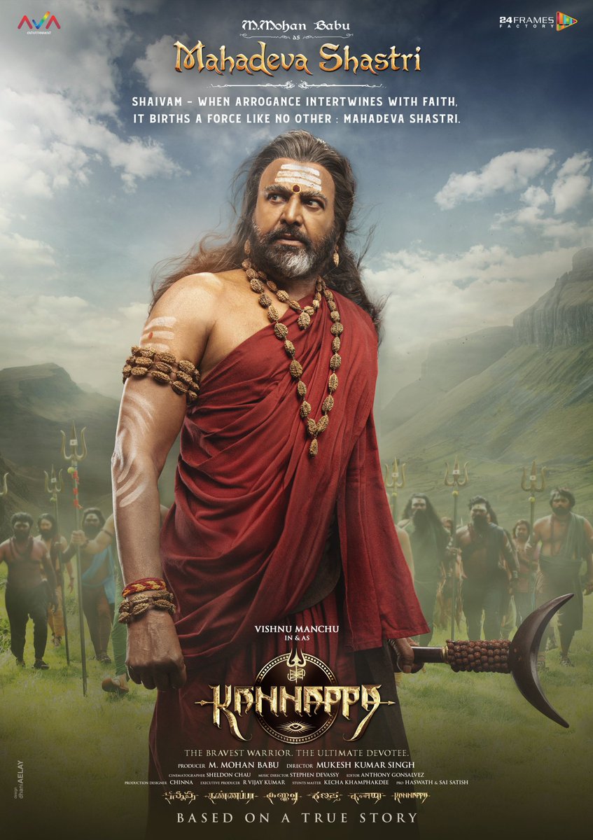 BOCIndia's tweet photo. Multistarrer Pan-India film #Kannappa is set to release on 25 April 2025 in Telugu, Malayalam, Tamil, Kannada & Hindi! #KannappaMovie #KannappaFirstLook https://t.co/KoHnyUcNgb