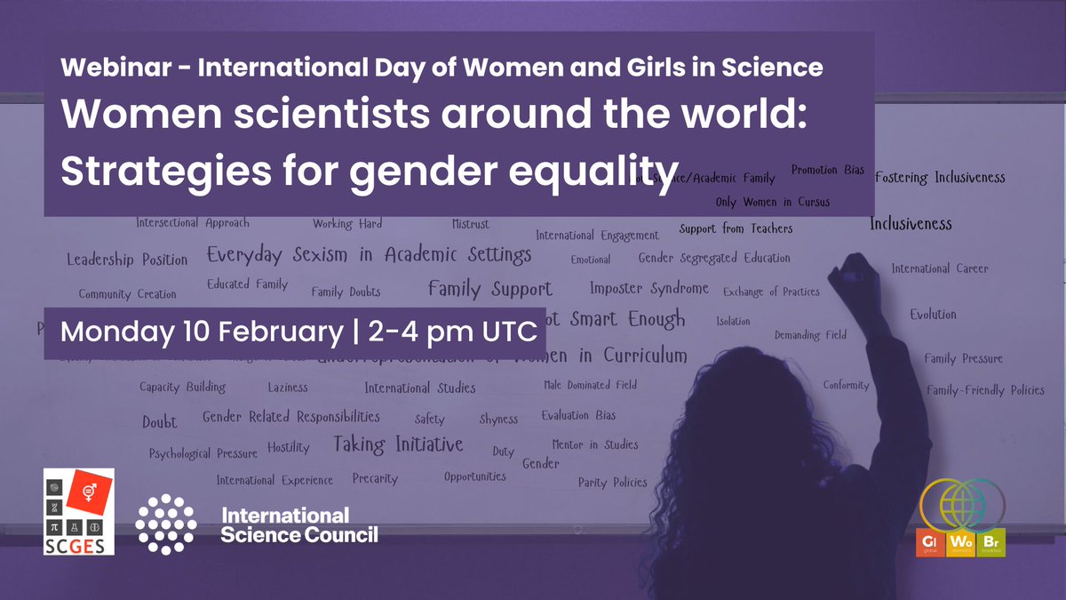 📢 Join us on 10 Feb at 14:00 UTC for a #webinar ahead of the Int. Day of Women and Girls in Science #IDWGS and the #GWB2025.

We’ll hear from four leading scientists on the underrepresentation of women in scientific organizations.

🔗 Register: us02web.zoom.us/meeting/regist…