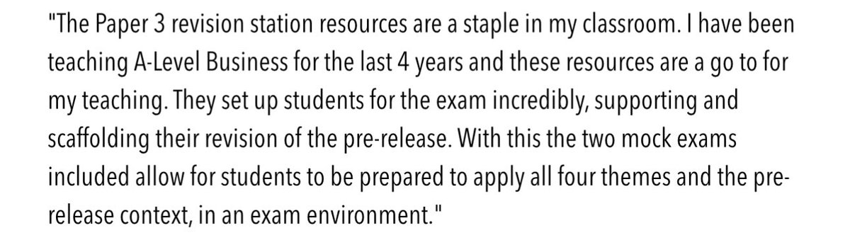 revisionstation's tweet photo. https://t.co/HseNbrY7cC. Lovely review of our Edexcel A-level business paper 3 teaching resources pack just in from Mr. West a leading UK business teacher. Get your free sample lesson on the link above. #paper3 #businessteacher #edubus #Alevelbusiness https://t.co/g9wxehq0xm