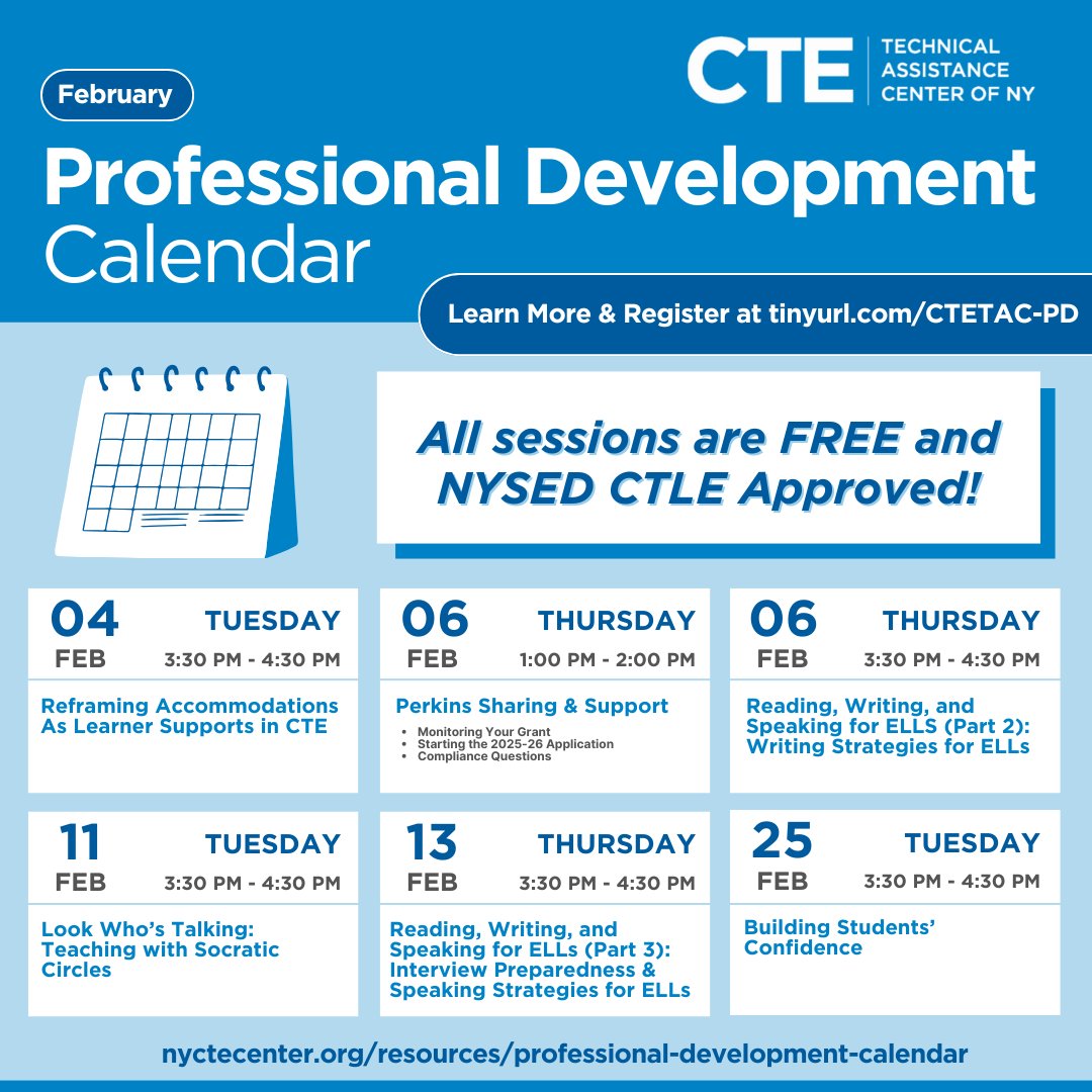 Learn more and register at nyctecenter.org/resources/prof…