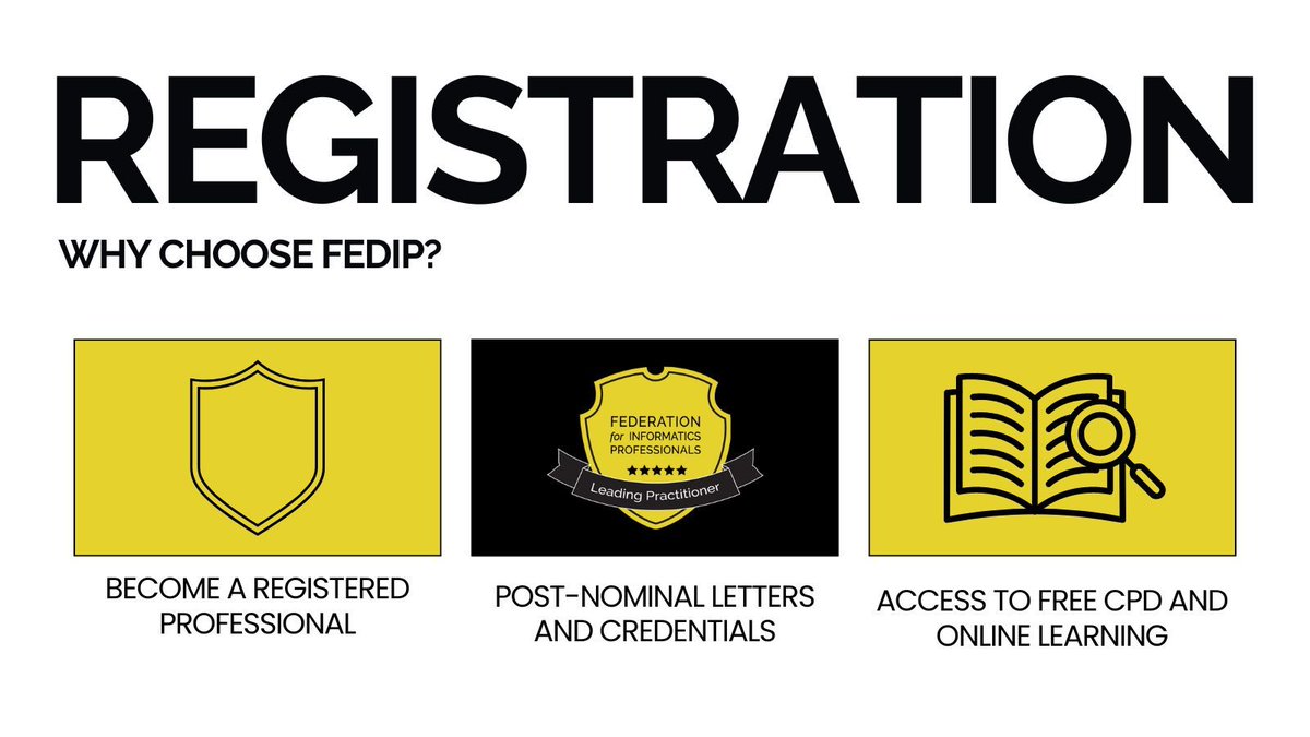 📢 Be part of something bigger! 🌟 Join FEDIP to gain recognition, connect with peers, and shape the future of digital health.

👉 Register now: buff.ly/4gekmj7 
#HealthInformatics #FEDIP
