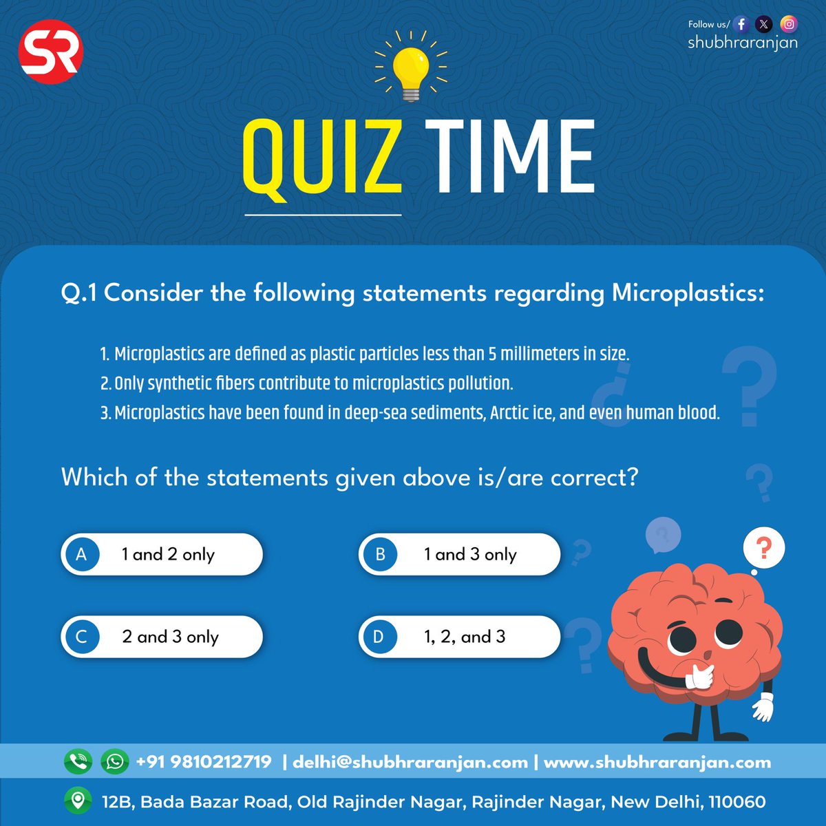 ShubhraRanjan's tweet photo. UPSC Quiz (1) of the Day- February 03, 2024.
Post your answer in Replies

#UPSC #CIVIL #EXAM #prelims #MAINS #PSIR #POLITICAL_SCIENCE #GENERAL_STUDIES https://t.co/b8dDEkVEHQ